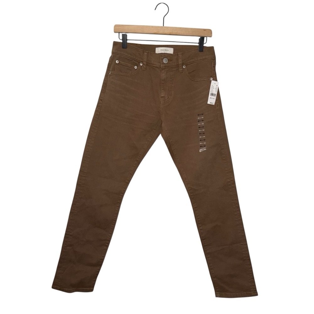 NWT Men’s Mid Rise Slim Fit Light‎ Brown Jeans Pants Denim